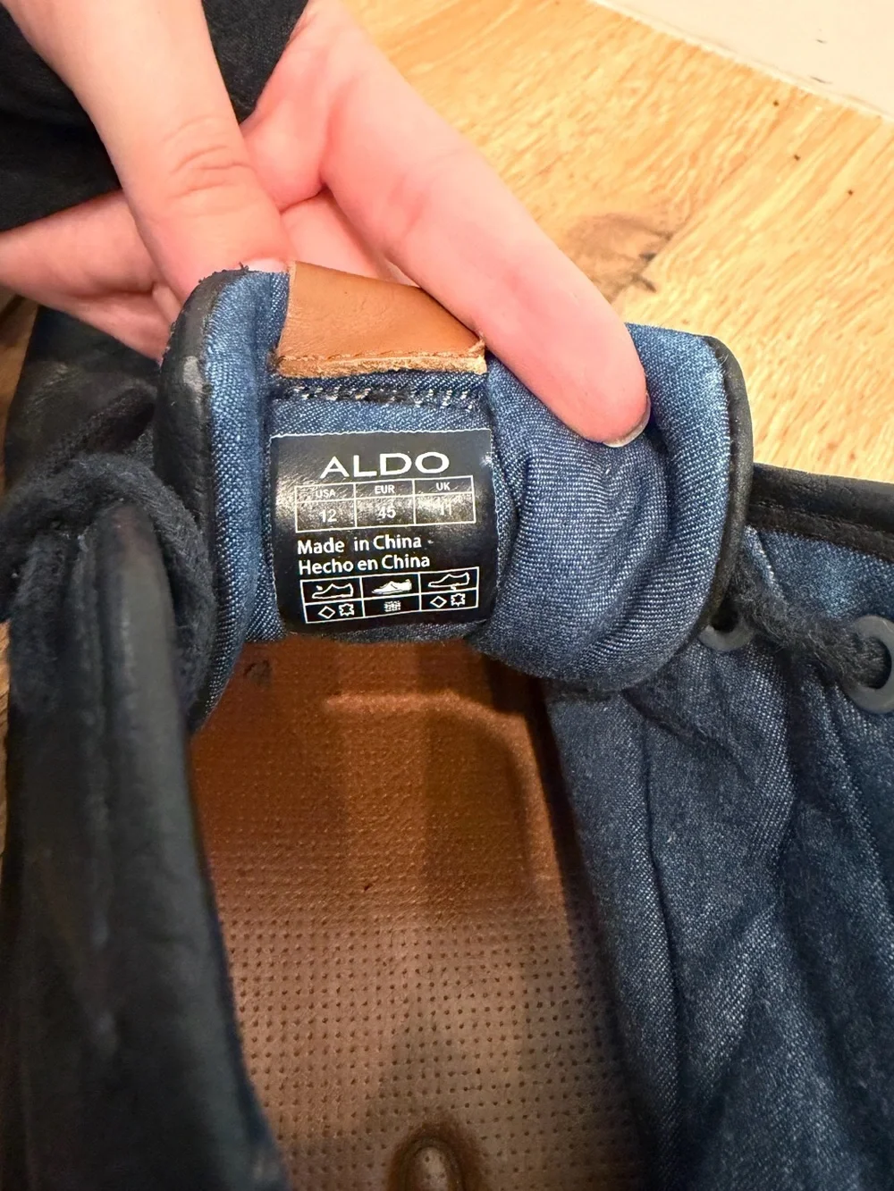 Aldo Navy Leather Men’s Shoes